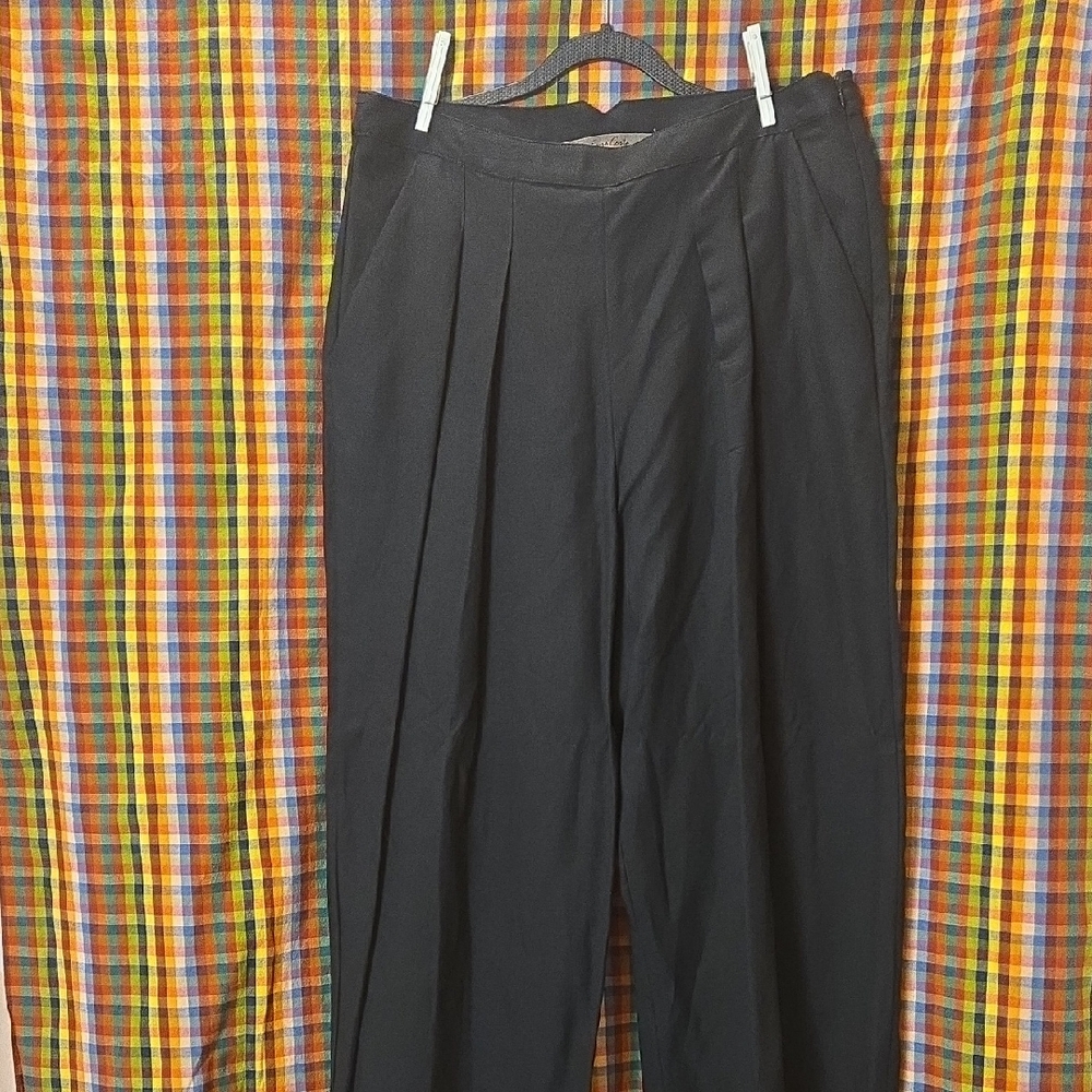Enzo Costa Linen Tencel Trouser  XL (4) Black New Without Tags